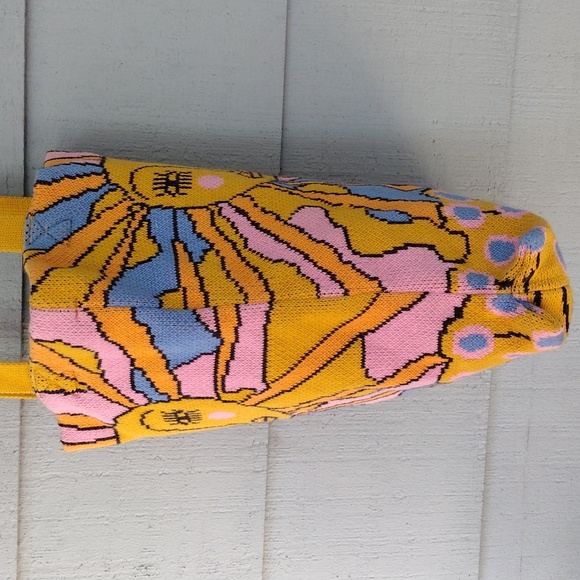Sunshine Knit Tote Bag - Yellow, Pink, Blue - Picture 4 of 8